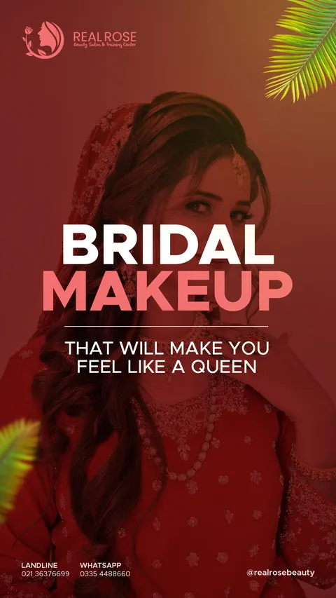 Real Rose Beauty 'Bridal makeup that will make you feel like a queen' post: bride in red with a veil