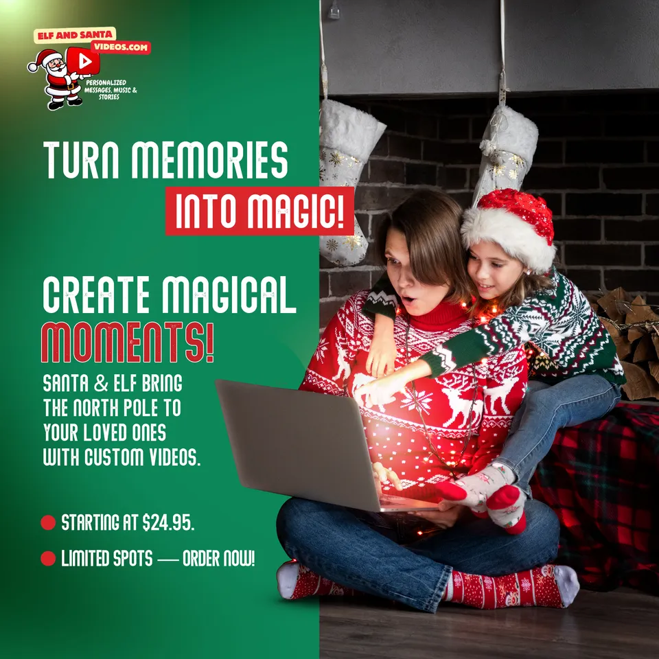 Elf and Santa Videos social media design 3