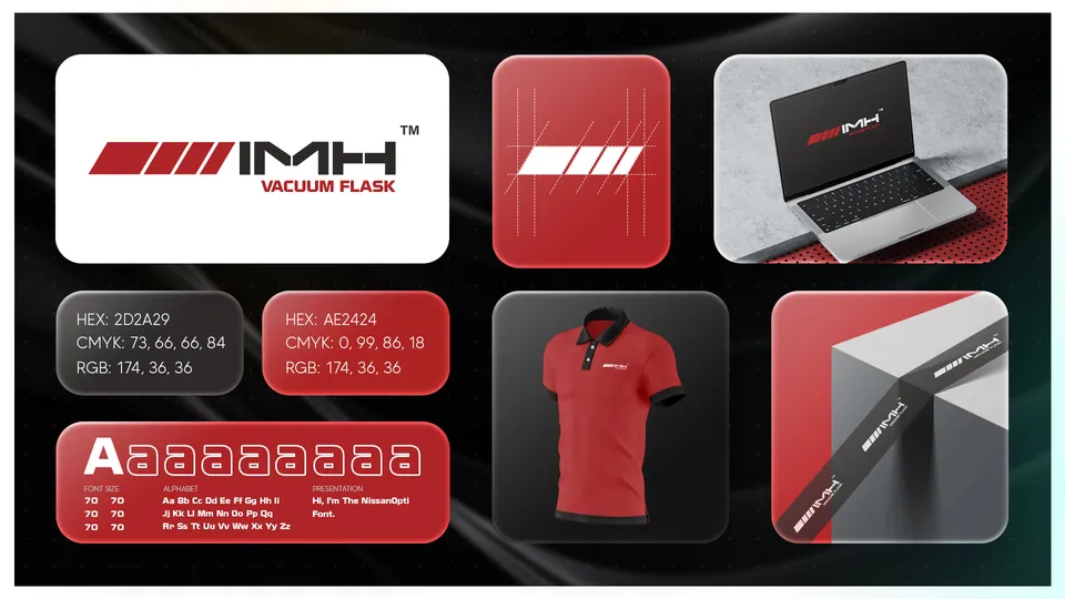 IMH Vacuum Flask logo and brand identity board