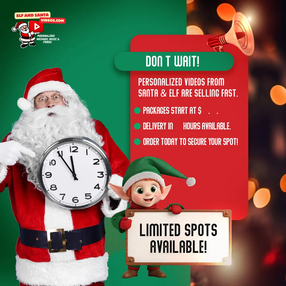 Elf and Santa Videos social media design 5