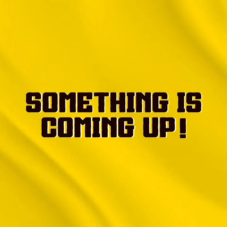 Markit Mania teaser post: 'Something is coming up!' in dark lettering on yellow silk