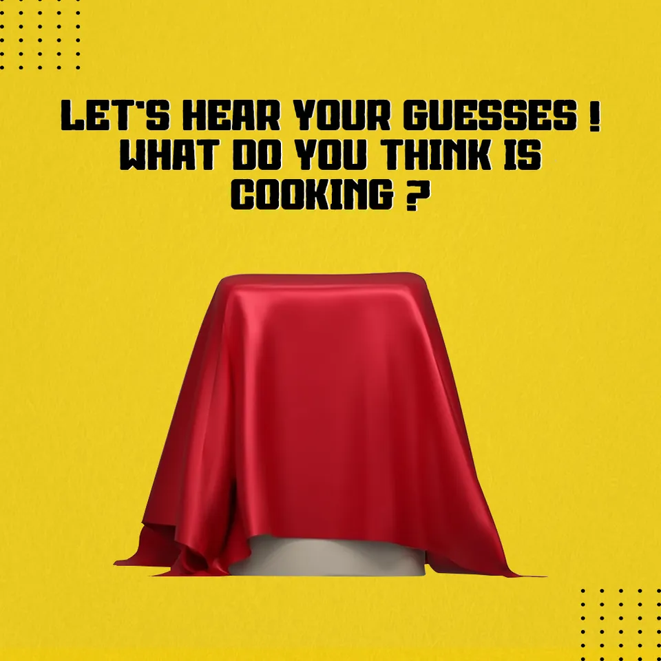 Markit Mania teaser post: 'Let's hear your guesses! What do you think is cooking?' with a covered object